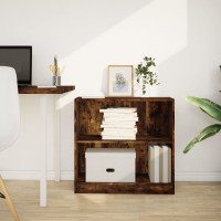 Produktbild för Bokhylla rökfärgad ek 80x24x76 cm konstruerat trä