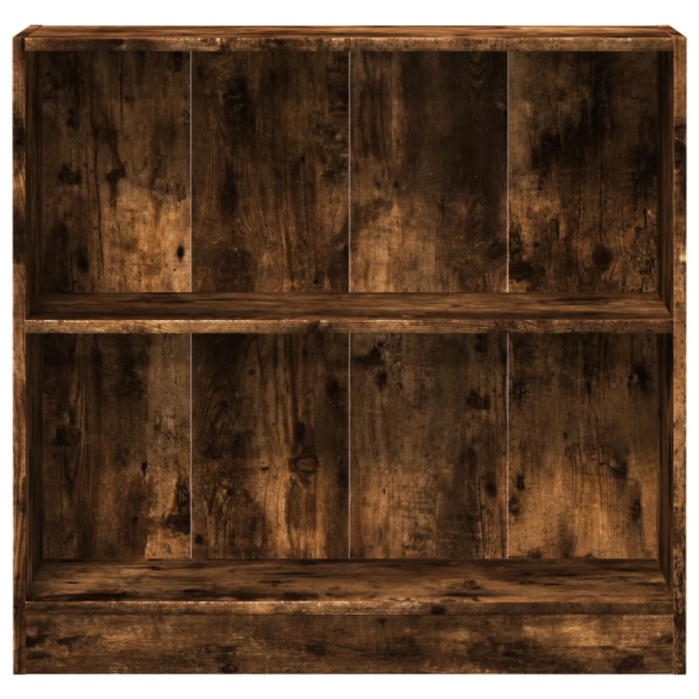 Produktbild för Bokhylla rökfärgad ek 80x24x76 cm konstruerat trä