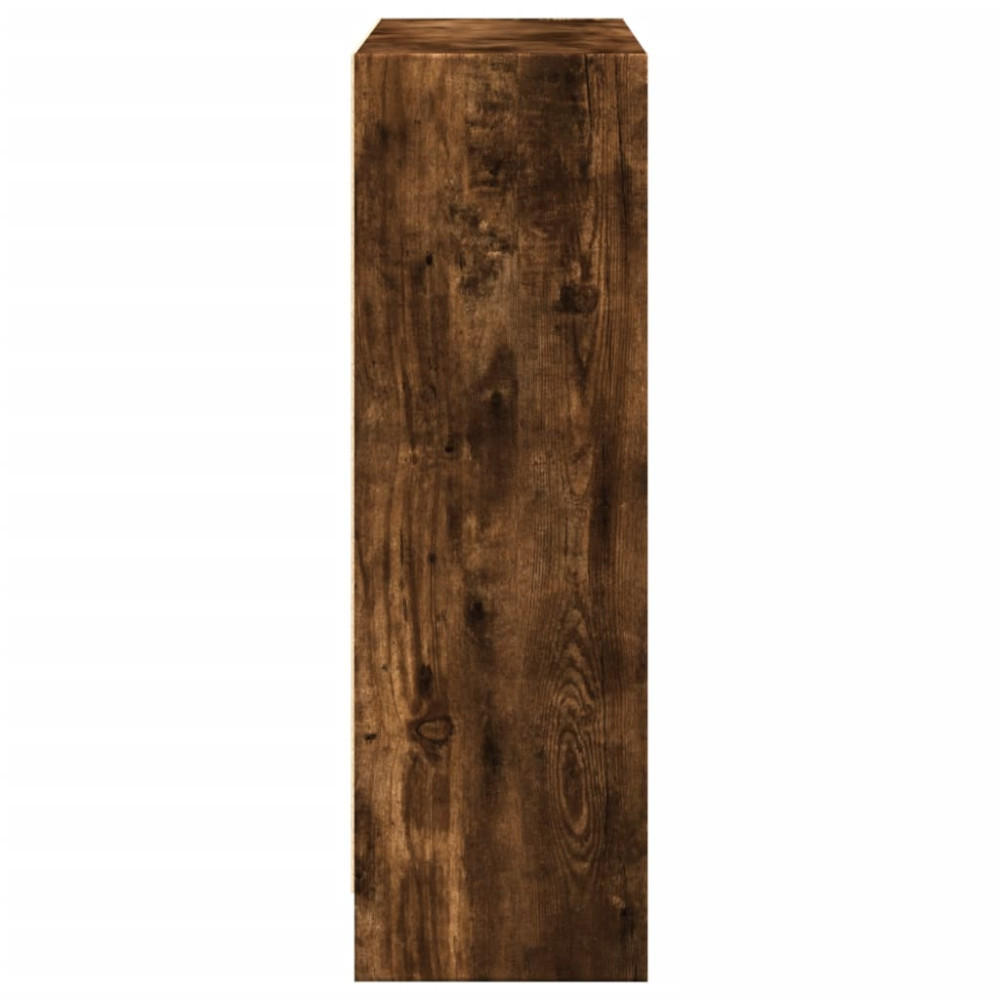Produktbild för Bokhylla rökfärgad ek 80x24x76 cm konstruerat trä