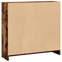 Produktbild för Bokhylla rökfärgad ek 80x24x76 cm konstruerat trä
