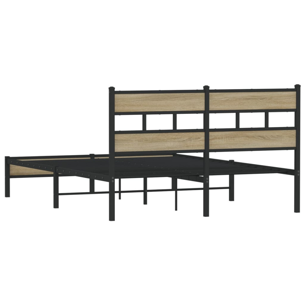 Produktbild för Sängram utan madrass sonoma-ek 150x200 cm konstruerad trä