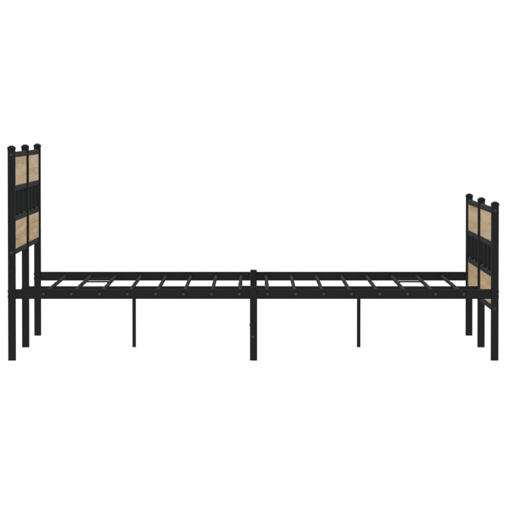 Produktbild för Sängram utan madrass metall sonoma-ek 135x190 cm