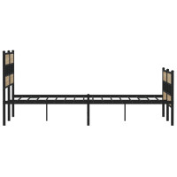 Produktbild för Sängram utan madrass metall sonoma-ek 135x190 cm