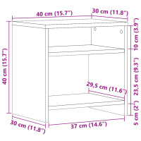 Produktbild för Sängbord 2 st ek 40x30x40 cm konstruerat trä