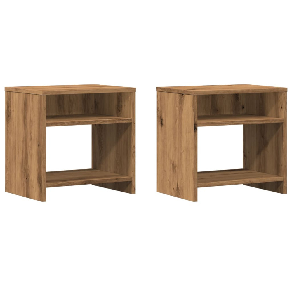 Produktbild för Sängbord 2 st ek 40x30x40 cm konstruerat trä