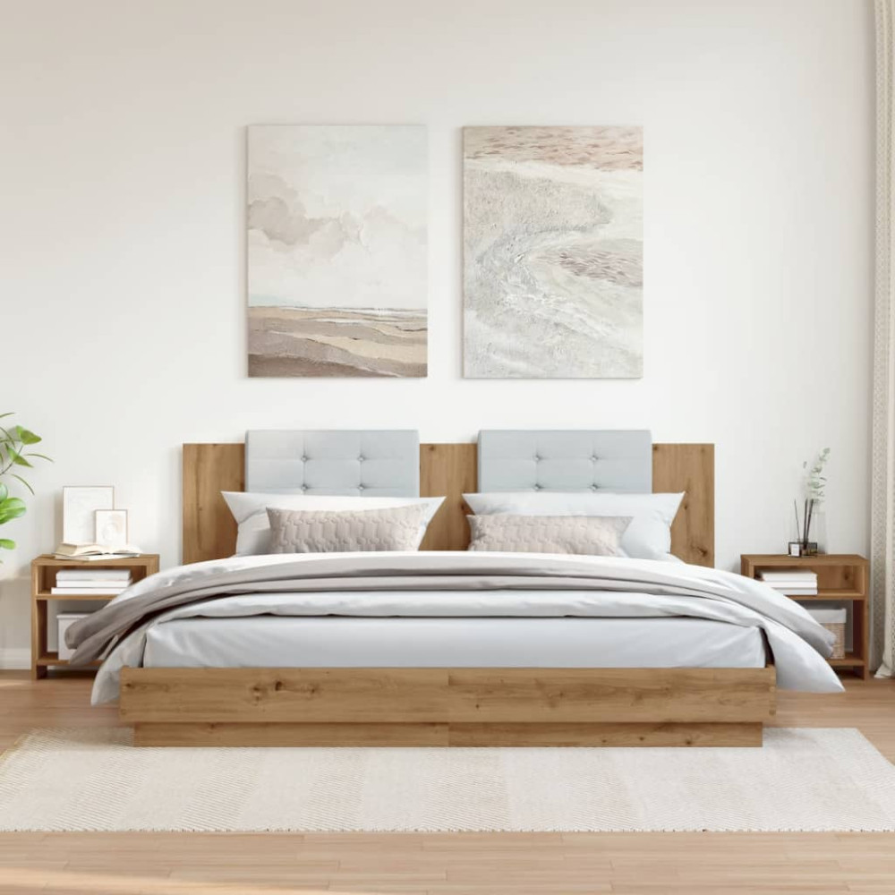 Produktbild för Sängbord 2 st ek 40x30x40 cm konstruerat trä