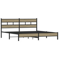 Produktbild för Sängram utan madrass metall sonoma-ek 183x213 cm