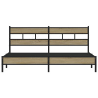 Produktbild för Sängram utan madrass metall sonoma-ek 183x213 cm