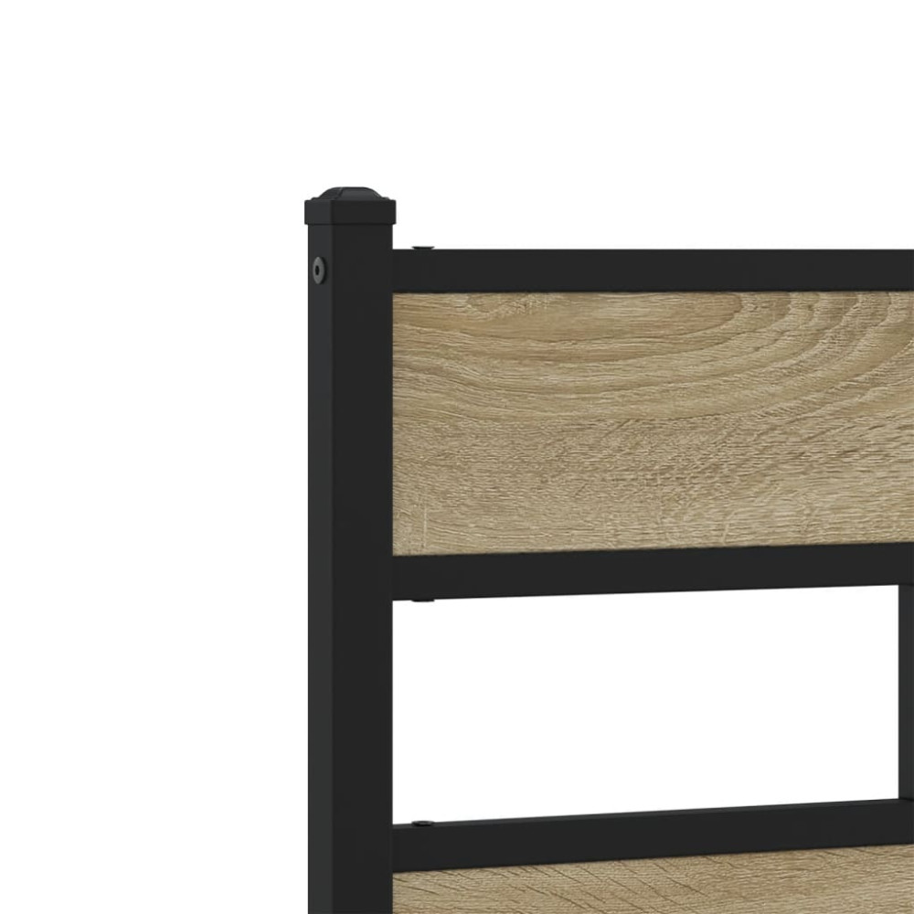 Produktbild för Sängram utan madrass metall sonoma-ek 183x213 cm
