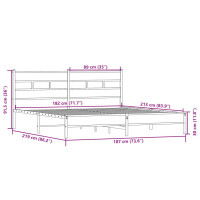 Produktbild för Sängram utan madrass metall sonoma-ek 183x213 cm