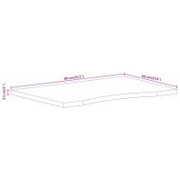 Produktbild för Skrivbordsskiva med kurva 80x60x2,5 cm massivt grovt mangoträ