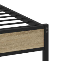 Produktbild för Sängram utan madrass metall sonoma-ek 200x200 cm