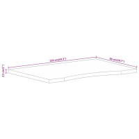 Produktbild för Skrivbordsskiva med kurva 110x50x2,5 cm massivt grovt mangoträ