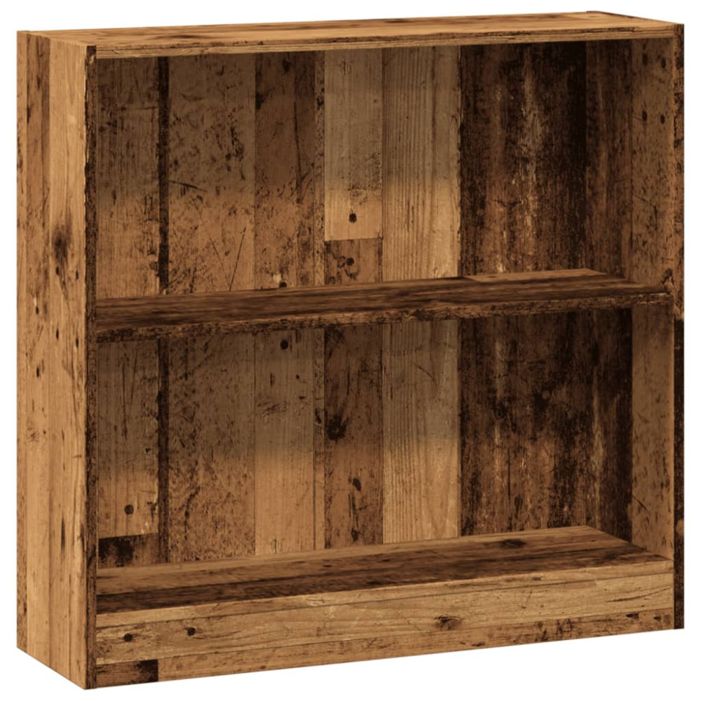 Produktbild för Bokhylla åldrat trä 80x24x76 cm konstruerat trä