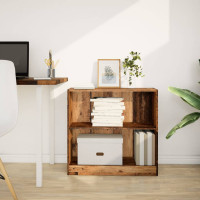 Produktbild för Bokhylla åldrat trä 80x24x76 cm konstruerat trä