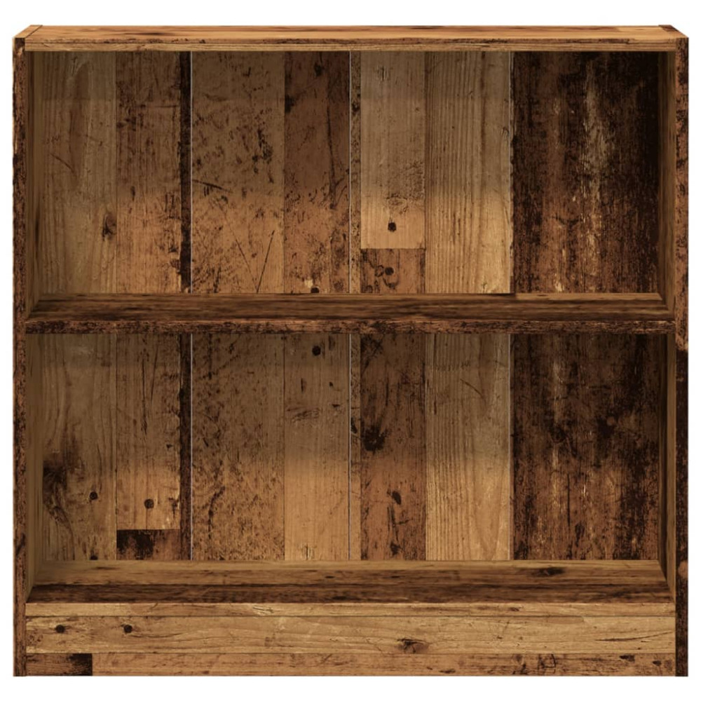 Produktbild för Bokhylla åldrat trä 80x24x76 cm konstruerat trä