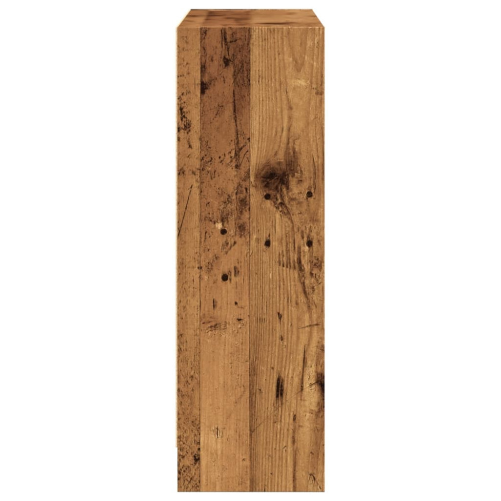 Produktbild för Bokhylla åldrat trä 80x24x76 cm konstruerat trä