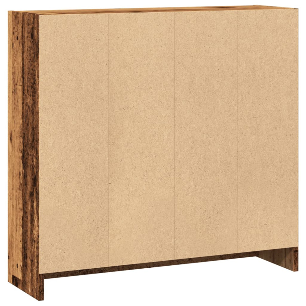 Produktbild för Bokhylla åldrat trä 80x24x76 cm konstruerat trä