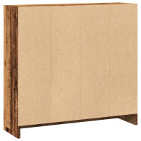 Produktbild för Bokhylla åldrat trä 80x24x76 cm konstruerat trä