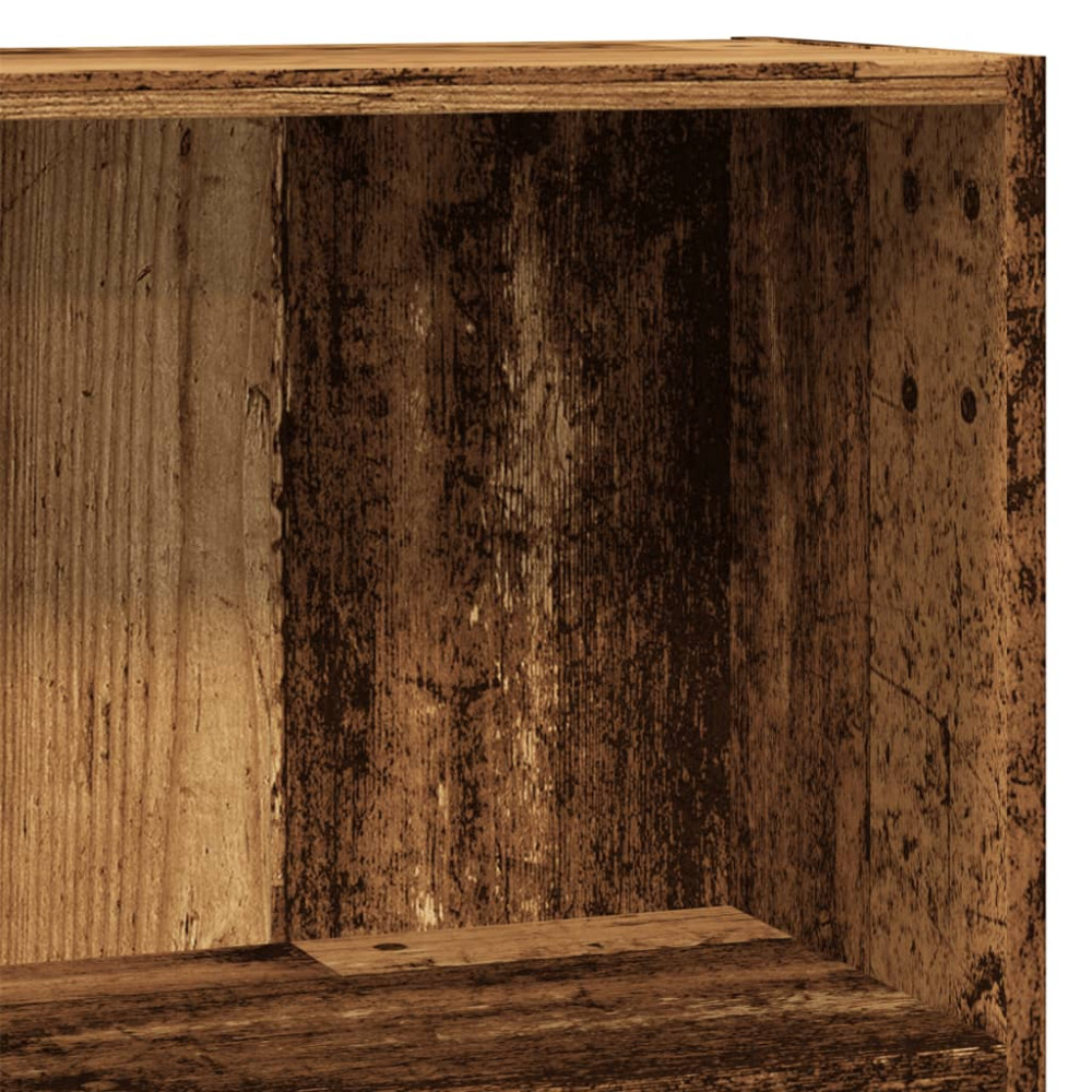 Produktbild för Bokhylla åldrat trä 80x24x76 cm konstruerat trä