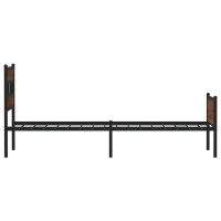 Produktbild för Sängram utan madrass brun ek 100x190 cm konstruerad trä