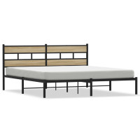 Produktbild för Sängram utan madrass metall sonoma-ek 183x213 cm