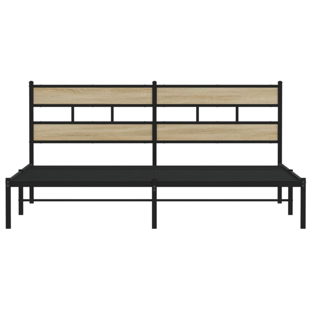 Produktbild för Sängram utan madrass metall sonoma-ek 183x213 cm
