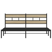 Produktbild för Sängram utan madrass metall sonoma-ek 183x213 cm