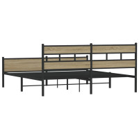 Produktbild för Sängram utan madrass metall sonoma-ek 193x203 cm