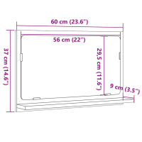 Produktbild för Spegelskåp för badrum sonoma-ek 60x11x37 cm konstruerat trä