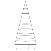 Produktbild för Julgran i metall svart 210 cm