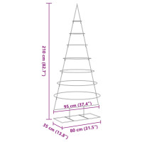 Produktbild för Julgran i metall svart 210 cm