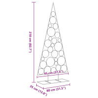 Produktbild för Julgran i metall svart 210 cm