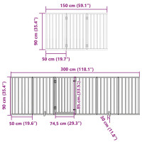 Produktbild för Hundgrind med dörr vikbar 9 paneler 450 cm poppel