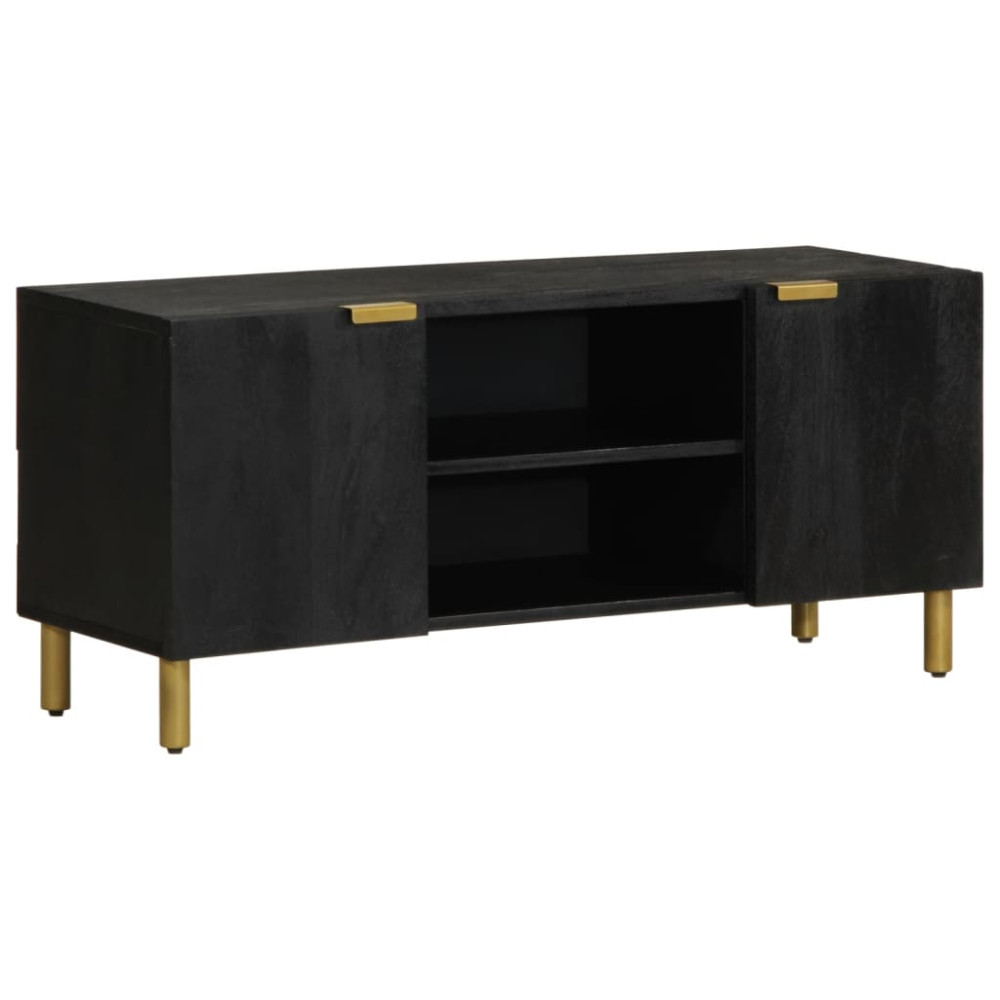 Produktbild för Tv-bänk svart 105x33x46 cm konstruerat trä