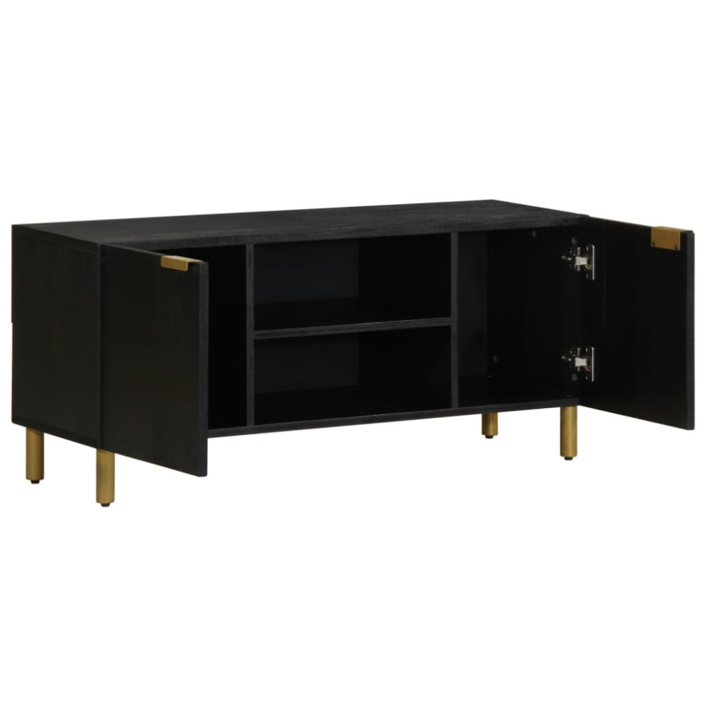 Produktbild för Tv-bänk svart 105x33x46 cm konstruerat trä