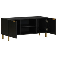 Produktbild för Tv-bänk svart 105x33x46 cm konstruerat trä