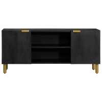 Produktbild för Tv-bänk svart 105x33x46 cm konstruerat trä