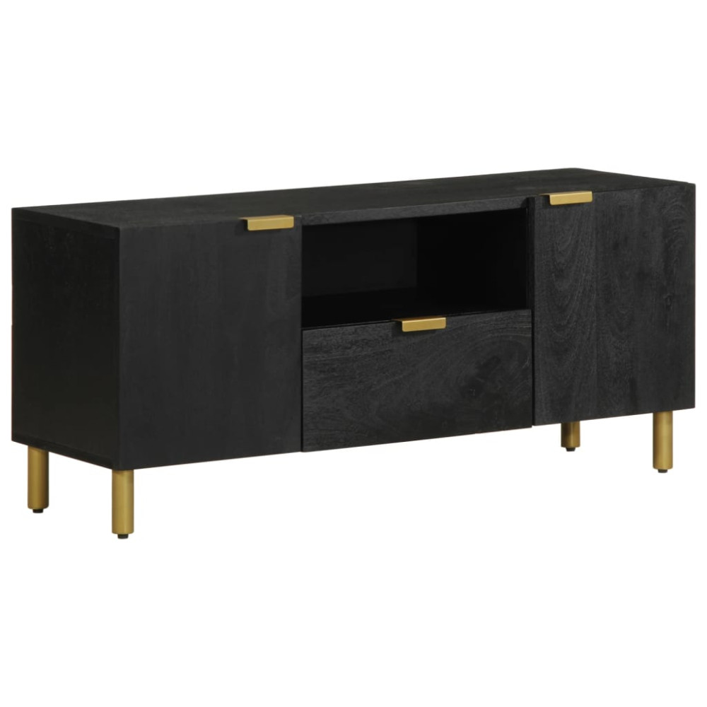 Produktbild för Tv-bänk svart 105x33x46 cm konstruerat trä