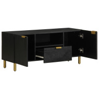 Produktbild för Tv-bänk svart 105x33x46 cm konstruerat trä