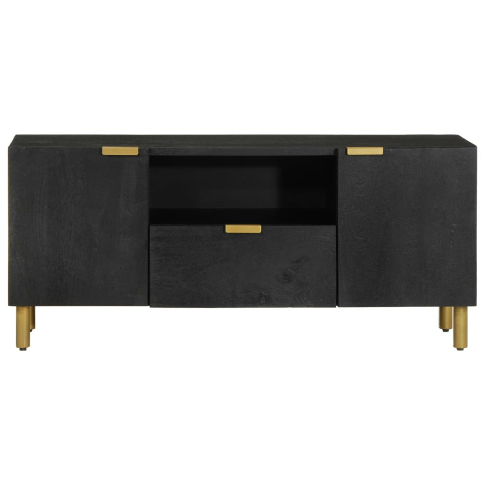Produktbild för Tv-bänk svart 105x33x46 cm konstruerat trä