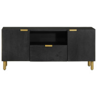 Produktbild för Tv-bänk svart 105x33x46 cm konstruerat trä
