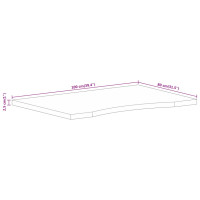 Produktbild för Skrivbordsskiva med kurva 100x80x2,5 cm massivt grovt mangoträ