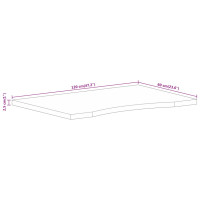 Produktbild för Skrivbordsskiva med båge 120x60x2,5 cm massivt grovt mangoträ