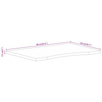 Produktbild för Skrivbordsskiva med kurva 80x50x2,5 cm massivt grovt mangoträ