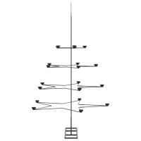 Produktbild för Julgran i metall svart 140 cm