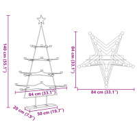 Produktbild för Julgran i metall svart 140 cm