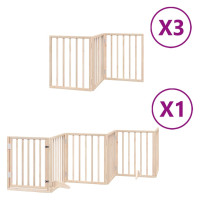 Produktbild för Hundgrind med dörr vikbar 15 paneler 750 cm poppel