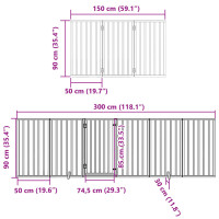 Produktbild för Hundgrind med dörr vikbar 9 paneler brun 450 cm poppel