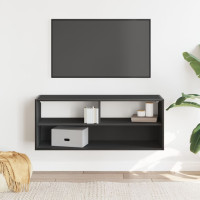 Produktbild för Tv-bänk svart 100x31x39,5 cm konstruerat trä och metall